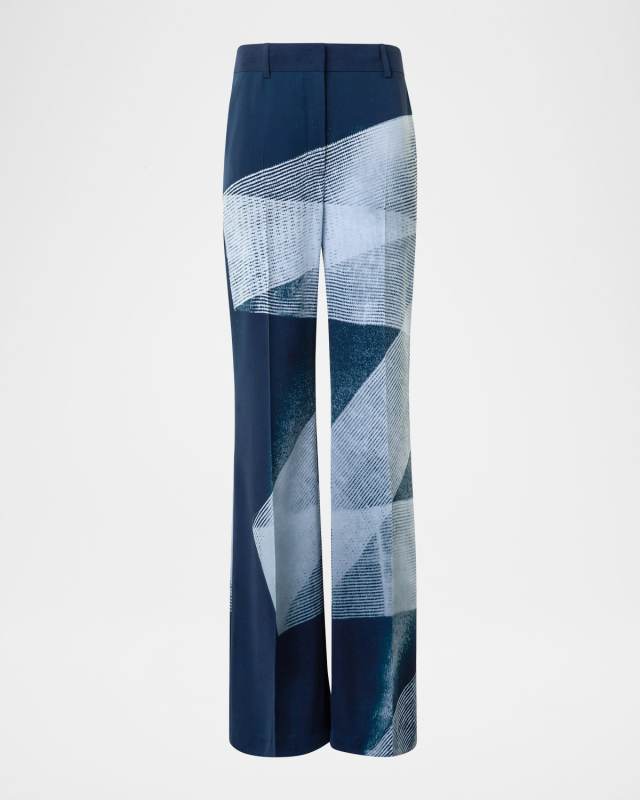Florine Zigzag-Print Wide-Leg Pants